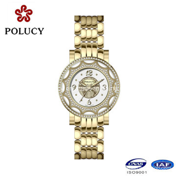 Trendy Fashion Full Gold Watch Wholesale Luxury Stainless Steel Watch